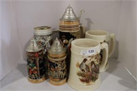 6 PAINTED STEINS