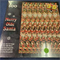 3D Merry Olde Santa 500 Unopened Puzzle