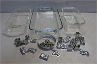 NICE PYREX LOT & BAKING LOT INCL CANDY MOLDS