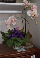 Wedgwood Jasperware w/ Violets & Faux Orchids