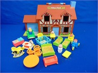 Vintage Fisher Price House, People & Furniture