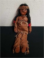 Vintage wooden hand carved Native American doll