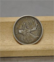 1958 Canadian quarter, silver