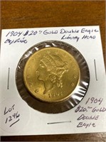 1904 GOLD $20 DOUBLE EAGLE LIBERTY COIN