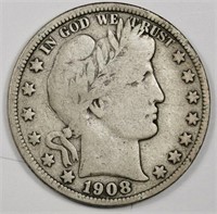 1908 s Barber Half Dollar