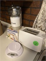 TOASTER, RICE COOK, SCALE
 and MINI CHOPPER