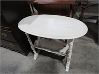 PAINTED OVAL MAGAZINE TABLE