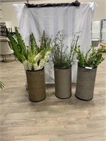 3 Asstd Planters w/Faux Foliage, Flowers etc