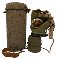 Pre WWII French Civilian Gas Mask & Carrier