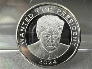 Wanted for President Trump 2024 1oz. Silver round