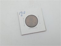 1913-S US One Cent Coin Penny