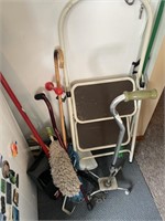 stepstool miscellaneous dustpan cane