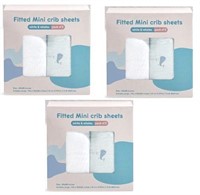 Lot Of 3 Mini Crib Sheets Fitted for Girls and,