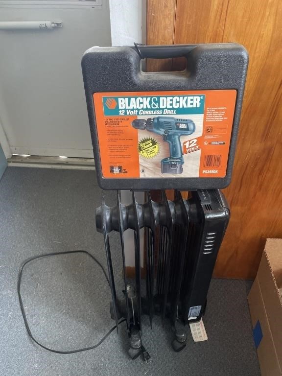 Black & Decker drill and heater
