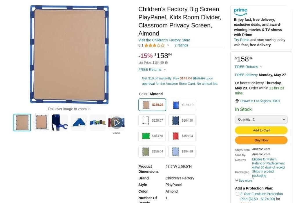C8827  Childrens Factory Big Screen PlayPanel Al