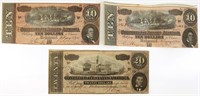 1864 OBSOLETE CSA $10 & $20 BANKNOTES AU