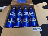 (12) Bud Light STL Blues Aluminum Bottles (Empty)