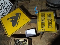 Full Size Snowmobile Crossing Street Signs on