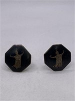 VTG STERLING SILVER SIAM LARGE CUFF LINKS
