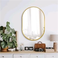 Bathroom Mirror for Wall, 30''x20'', Gold Oval Mir