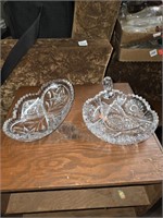 Lot of 2 Cut Glass Crystal Pieces