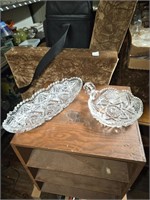 Lot of 2 Pieces of Cut Glass Crystal Dishes