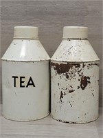 Pair of Country Style Metal Canisters