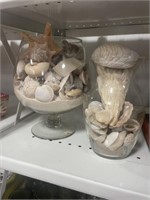 PAIR OF VASES OF SEA SHELLS