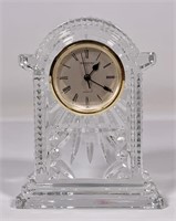 Waterford Lismore shelf clock, quartz works,