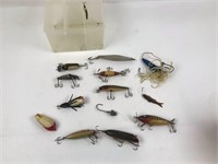 Assortment of Fishing Lures in Box