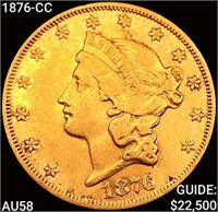 1876-CC $20 Gold Double Eagle CHOICE AU