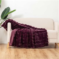 Berkshire Faux Fur Throw, 60x70 (Purple)