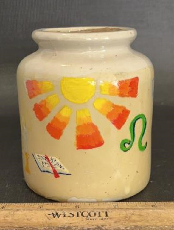 VINTAGE STONEWARE JAR W/CORK LID