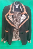 Ladies' custom designer jacket & stretch leopard