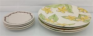 4 Homer Laughlin 6" plates and 4 Mary Guava