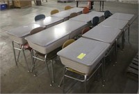 (12) School Desks & (12) Chairs