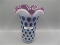 Fenton 9" purple opal Coin Spot vase
