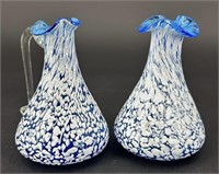 2 MCM Pilgrim Crackle Cruet & Vase