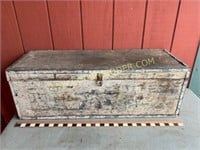 White painted wooden toolbox