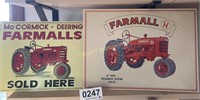 Farmall tractor metal signs