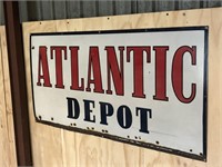 Original Atlantic depot enamel sign approx 6 x 3