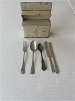 Marx Cream Enamel Dollhouse Kitchen Mini Cupboard