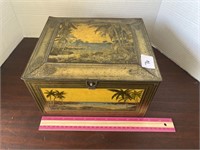 antique tin biscuit or tea box