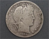 1904 Barber Silver Half Dollar
