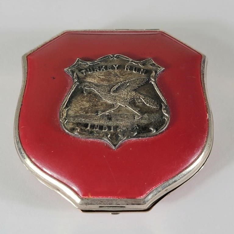 Enamel Turkey Run, IN Mirror Compact