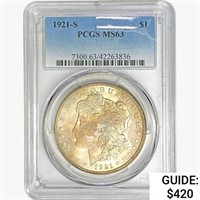 1921-S Morgan Silver Dollar PCGS MS63