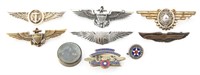 WWII NAVY & AAF WINGS AND INSIGNIA LOT OF 9