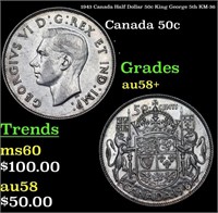 1943 Canada Half Dollar 50c King George 5th KM-36