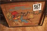 Framed Woody Woodpecker Burlap Decor(R7)