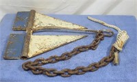 Boat anchor with 3ft chain lead.